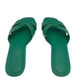 J. CREW FLAT SANDAL SHOES GREEN 7