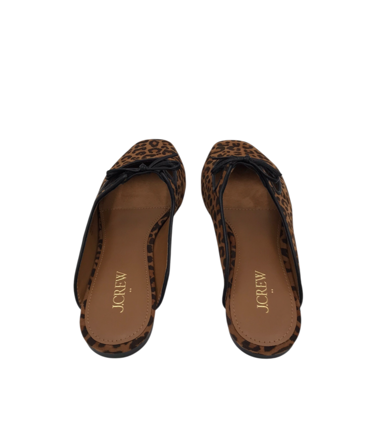 J. CREW FLAT MULE SHOES BROWN BLACK 7