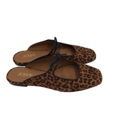 J. CREW FLAT MULE SHOES BROWN BLACK 7