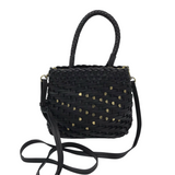 WOVEN CROSSBODY HANDBAG BLACK