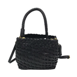 WOVEN CROSSBODY HANDBAG BLACK