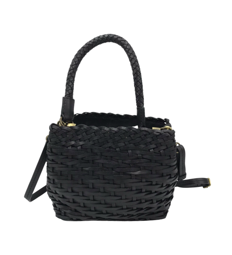 WOVEN CROSSBODY HANDBAG BLACK