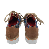 PLATFORM SNEAKER SHOES BLUE TAN 7