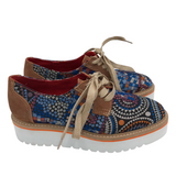 PLATFORM SNEAKER SHOES BLUE TAN 7