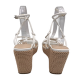 MARC FISHER WEDGE SANDAL SHOES WHITE 6.5