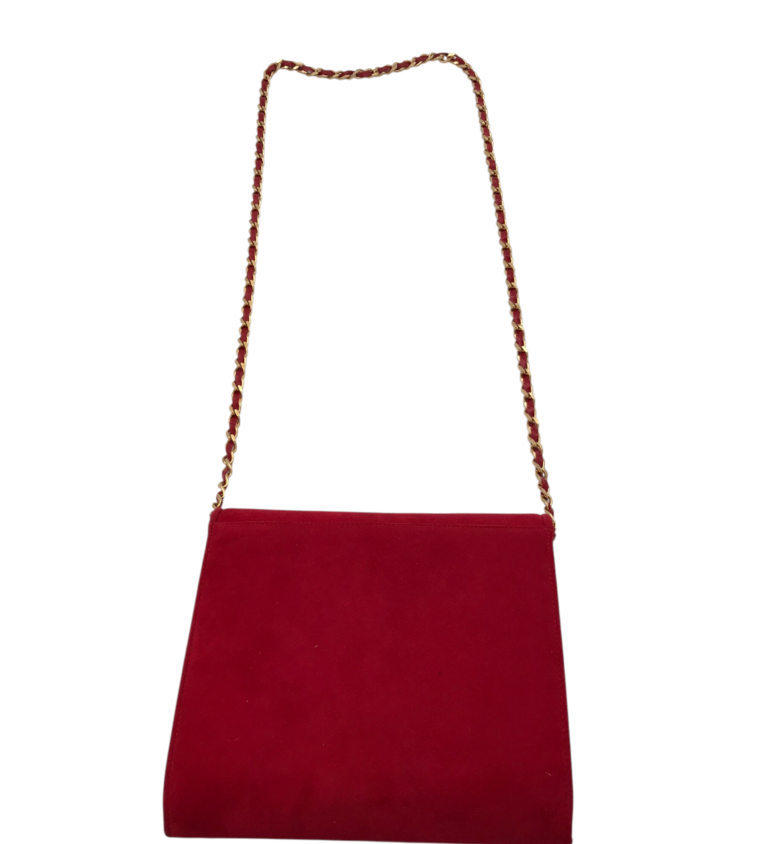 STUART WEITZMAN SUEDE CROSSBODY HANDBAG RED