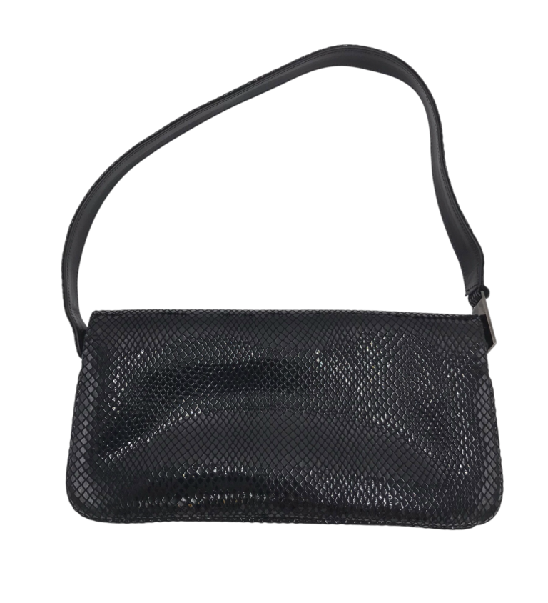 STUART WEITZMAN LEATHER SHOUDLER HANDBAG BLACK