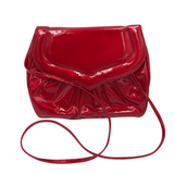 STUART WEITZMAN PATENT LEATHER CROSSBODY HANDBAG RED