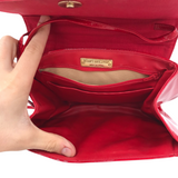 STUART WEITZMAN PATENT LEATHER CROSSBODY HANDBAG RED