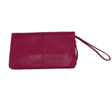HOBO RET$178 LEATHER ZIP CLUTCH HANDBAG MAGENTA