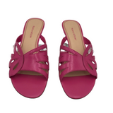 NATURALIZER LEATHER WEDGE SHOES PINK BROWN 7
