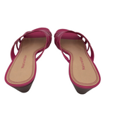 NATURALIZER LEATHER WEDGE SHOES PINK BROWN 7