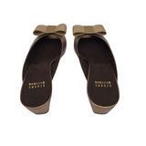 STUART WEITZMAN LEATHER KITTEN FLAT DESIGNER SHOES GOLD 7.5N