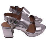 AEROSOLES RET$135 PLATFORM SANDAL SHOES SILVER 8.5