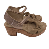 PEDRO GARCIA RET$575 SUEDE PLATFORM SANDAL DESIGNER SHOES TAUPE ROSEGOLD 38