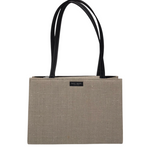 KATE SPADE LINEN SHOULDER HANDBAG BEIGE BLACK