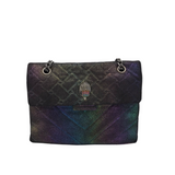 KURT GEIGER QUILTED SHOUDLER HANDBAG NAVY PURUPLE