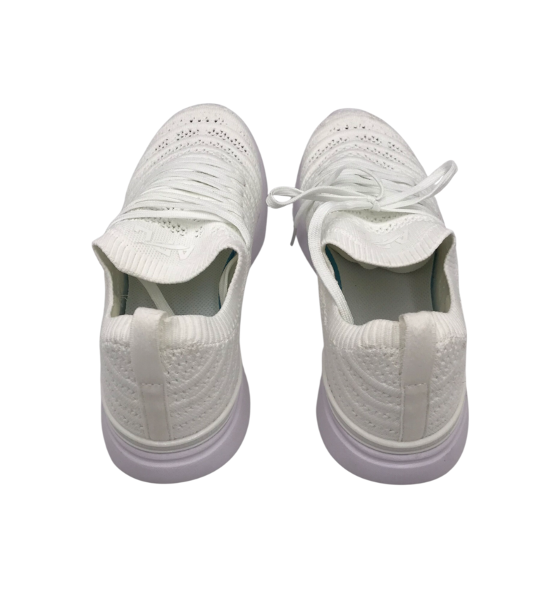 APL RET$270 KNIT SNEAKER SHOES WHITE 6.5