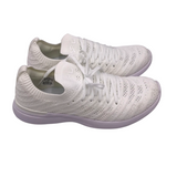 APL RET$270 KNIT SNEAKER SHOES WHITE 6.5