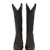 DAN POST EMBROIDERED LEATHER WESTERN BOOTS CHOCOLATE BLUE 5