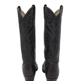 DAN POST EMBROIDERED LEATHER WESTERN BOOTS CHOCOLATE BLUE 5