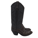 DAN POST EMBROIDERED LEATHER WESTERN BOOTS CHOCOLATE BLUE 5