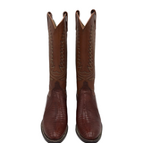 DAN POST LIZARD LEATHER WESTERN BOOTS BROWN 5
