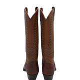DAN POST LIZARD LEATHER WESTERN BOOTS BROWN 5