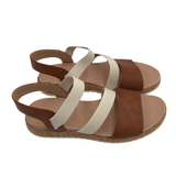 DR. SCHOLL'S RET$80 CORK SANDAL SHOES BROWN WHITE 8.5