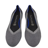 ROTHY’S KNIT BALLET FLAT SHOES BLACK WHITE 8.5