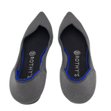 ROTHY’S KNIT BALLET FLAT SHOES GRAY BLACK 8.5
