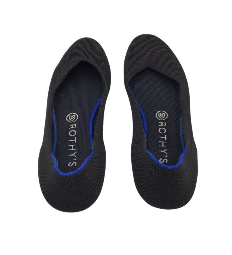 ROTHY’S KNIT BALLET FLAT SHOES BLACK 8.5