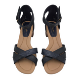 CLARKS HEEL SANDAL SHOES NAVY 5.5