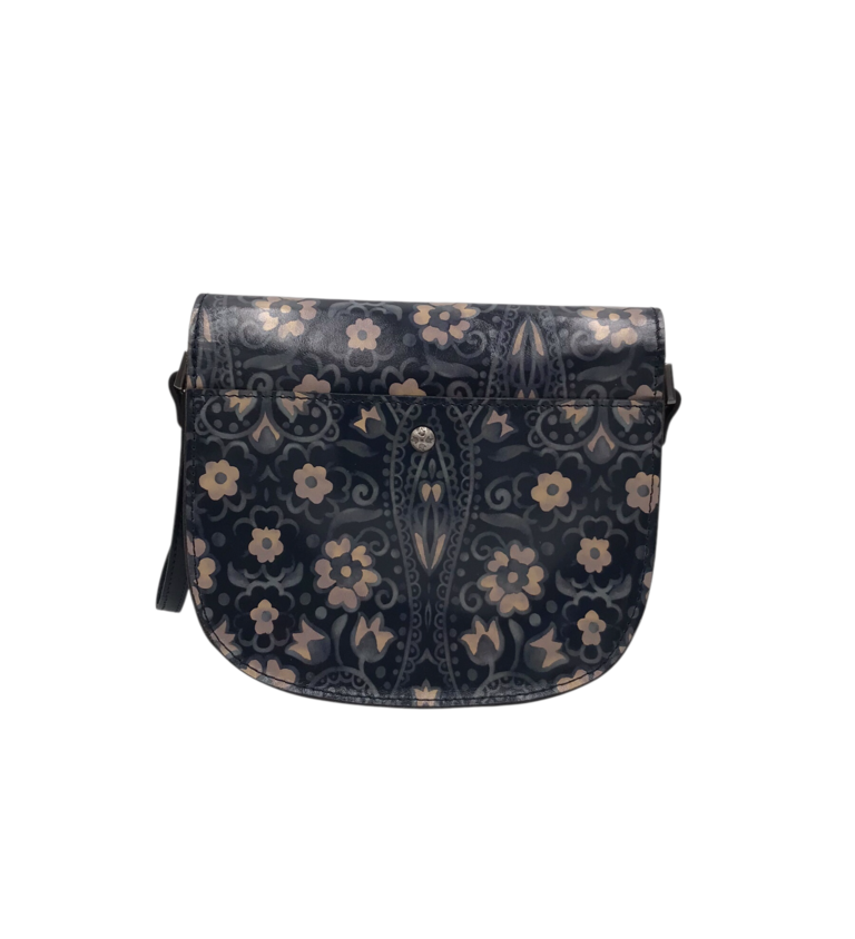 PATRICIA NASH CROSSBODY HANDBAG NAVY TAUPE 7H x 9L x 3W