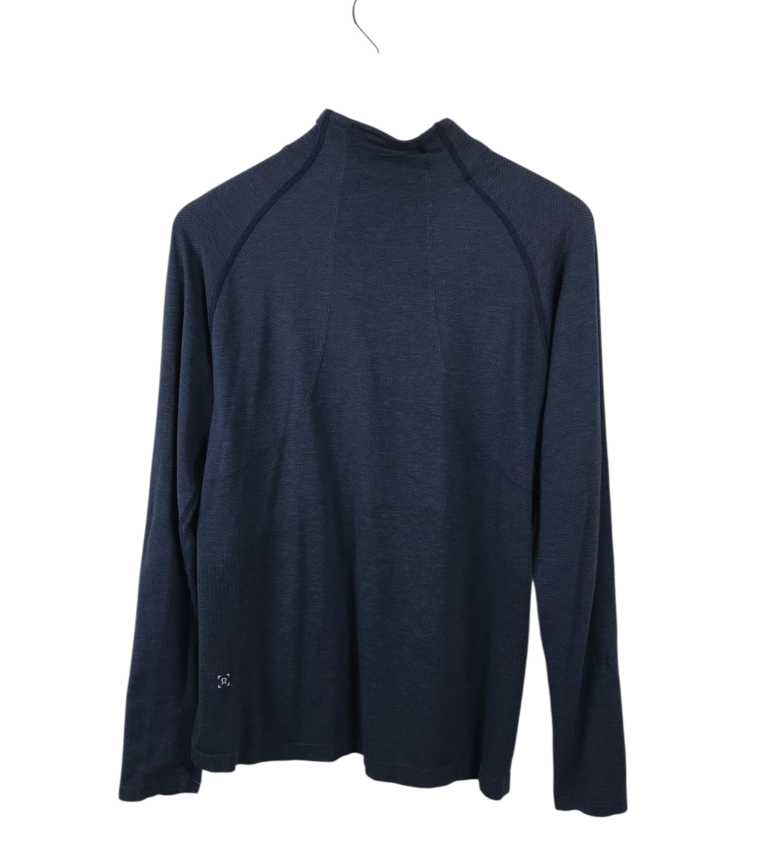 LULULEMON HALF ZIP LONG SLEEVE MEN SHIRT NAVY MEDUIM
