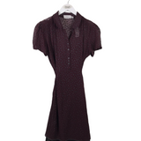 COACH STARS PRINT SHORT SLEEVE DESIGNER DRESS MAROON BLACK 10