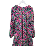 LILLY PULITZER FLORAL LONG SLEEVE DESIGNER DRESS NAVY PINK MEDIUM