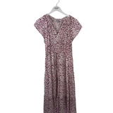 RAILS PRINT CAP SLEEVE MAXI DESIGNER DRESS WHITE FUCHSIA MEDIUM