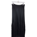 SUNDAYS TIERED MAXI SKIRT BLACK MEDIUM