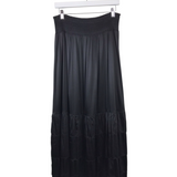 SUNDAYS TIERED MAXI SKIRT BLACK MEDIUM