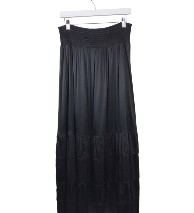 SUNDAYS TIERED MAXI SKIRT BLACK MEDIUM