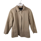 LAFAYETTE 148 AS IS PERFORATED SNAPS DESIGNER JACKET BEIGE XXLARGE