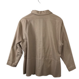 LAFAYETTE 148 AS IS PERFORATED SNAPS DESIGNER JACKET BEIGE XXLARGE