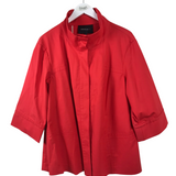 LAFAYETTE 148 NWT 3/4 SLEEVE SNAPS DESIGNER BLAZER RED 2X