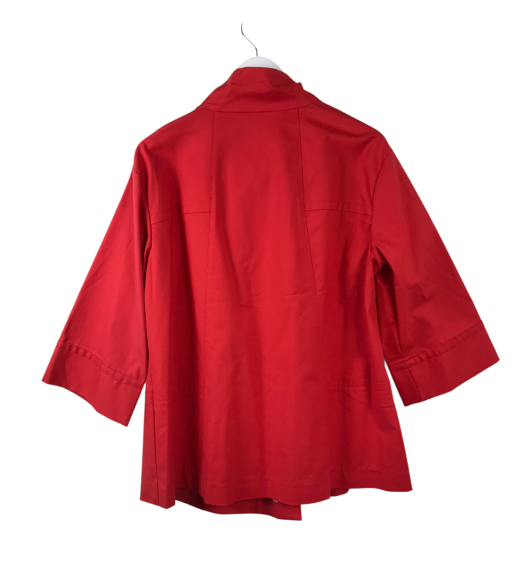 LAFAYETTE 148 NWT 3/4 SLEEVE SNAPS DESIGNER BLAZER RED 2X