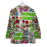 MOSCHINO JEANS FLORAL 3-BUTTON DESIGNER JACKET GREEN WHITE 10