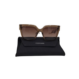 CHOPARD RET$610 OVERSIZED SQUARE-FRAME LUXE SUNGLASSES BROWN