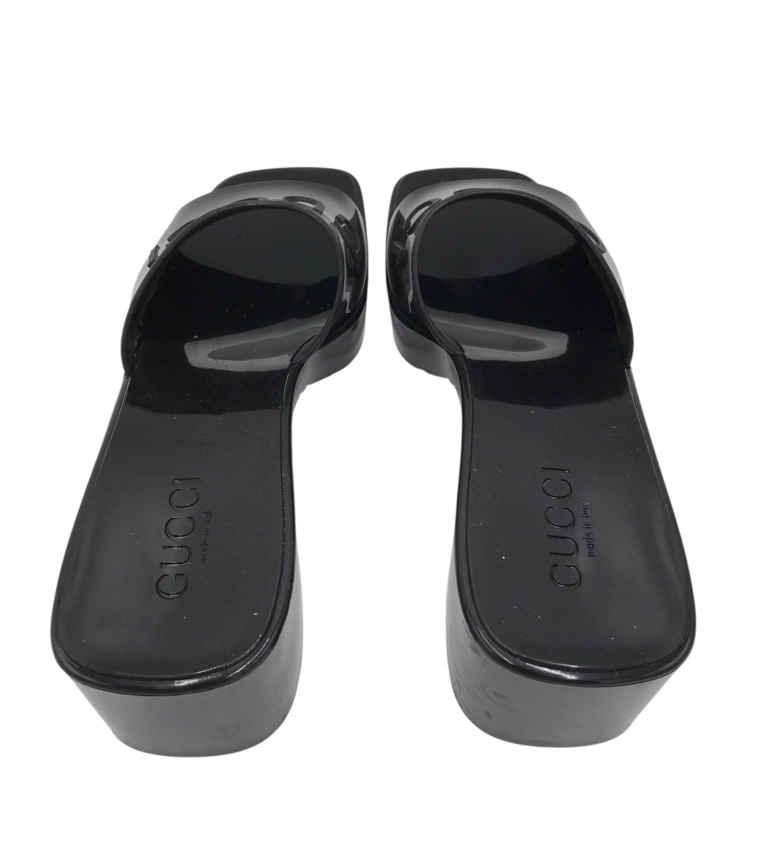 GUCCI RUBBER SANDALS LUXE SHOES BLACK