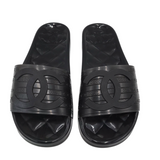 CHANEL RUBBER SLIDES SANDALS LUXE SHOES BLACK 8