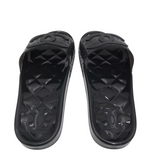 CHANEL RUBBER SLIDES SANDALS LUXE SHOES BLACK 8